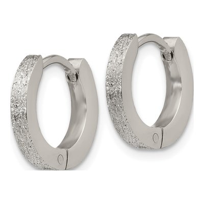 Stainless Steel 13mm Huggie Hoop Earrings – view 3