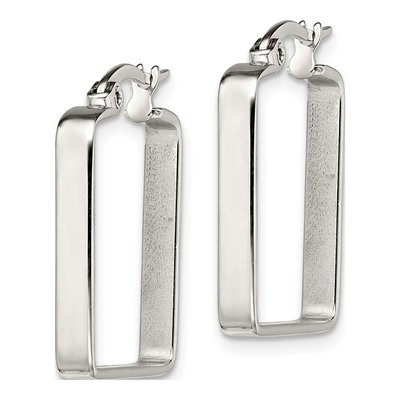 Stainless Steel 20mm Square Hoop Earrings – view 5
