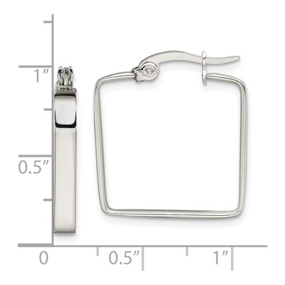 Stainless Steel 20mm Square Hoop Earrings – view 7