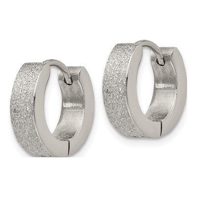 Stainless Steel 13mm Huggie Hoop Earrings – view 3
