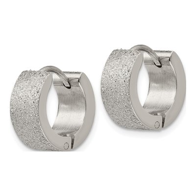 Stainless Steel 13mm Huggie Hoop Earrings – view 3