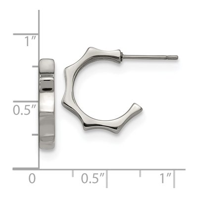 Stainless Steel 15mm Studded Hoop Earrings – view 5