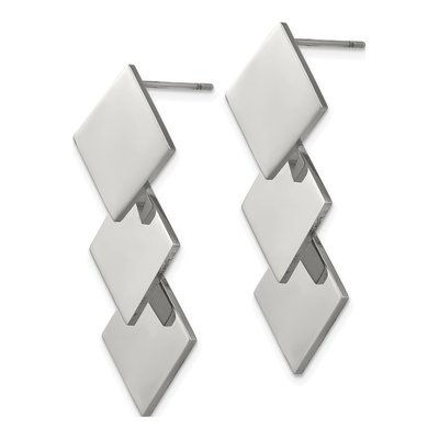 Stainless Steel Square Dangle Earrings – view 3