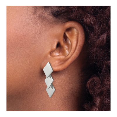 Stainless Steel Square Dangle Earrings – view 4