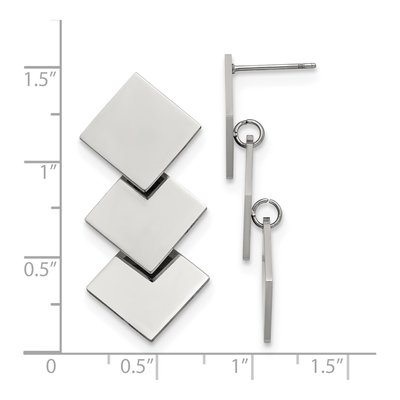 Stainless Steel Square Dangle Earrings – view 5