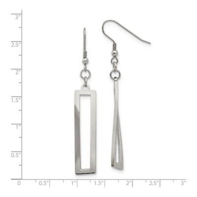 Stainless Steel Twisted Rectangle Dangle Earrings – view 5