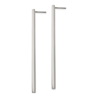 Stainless Steel Long Bar Dangle Earrings – view 3