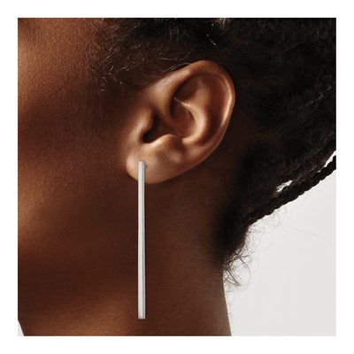 Stainless Steel Long Bar Dangle Earrings – view 4