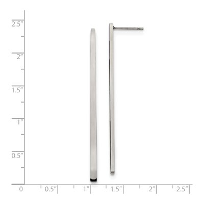 Stainless Steel Long Bar Dangle Earrings – view 5