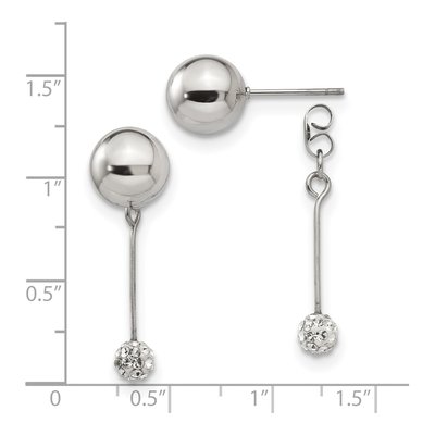 Stainless Steel Crystal Front Back Dangle Earrings – view 5