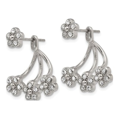 Stainless Steel Crystal Dangle Earrings – view 3