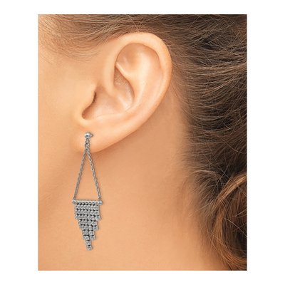 Stainless Steel CZ Dangle Earrings – view 4