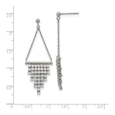 Stainless Steel CZ Dangle Earrings – view 5