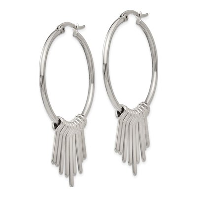 Stainless Steel 54mm Bar Hoop Earrings – view 3