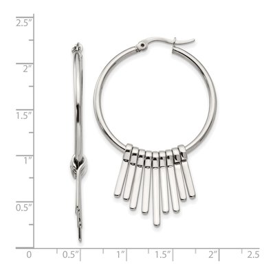 Stainless Steel 54mm Bar Hoop Earrings – view 5