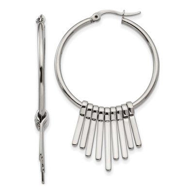 Stainless Steel 54mm Bar Hoop Earrings