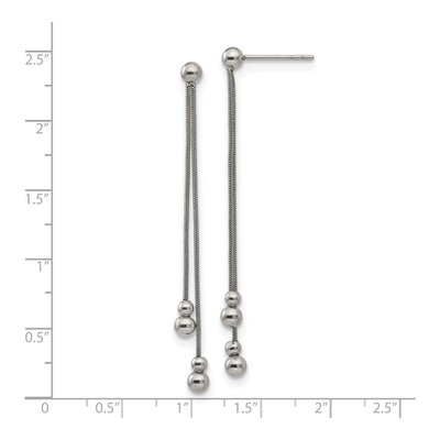 Stainless Steel Beaded Snake Dangle Earrings – view 5
