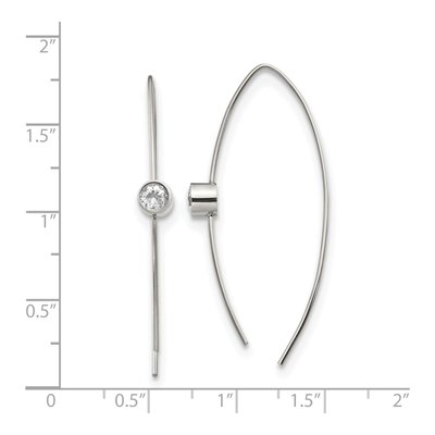 Stainless Steel CZ Threader Earrings – view 5