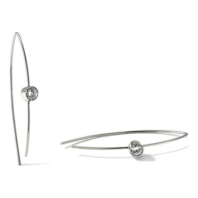 Stainless Steel CZ Threader Earrings – view 6