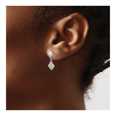 Stainless Steel Laser-Cut Dangle Earrings – view 4