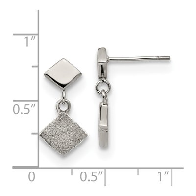 Stainless Steel Laser-Cut Dangle Earrings – view 5