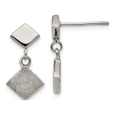 Stainless Steel Laser-Cut Dangle Earrings
