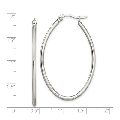 Stainless Steel 45mm Oval Hoop Earrings – view 7