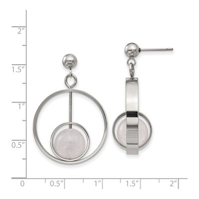 Stainless Steel Quartz Dangle Earrings – view 5