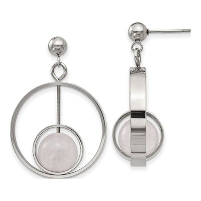 Stainless Steel Quartz Dangle Earrings