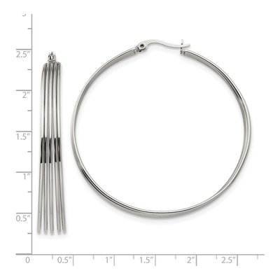 Stainless Steel 55mm Wire Hoop Earrings – view 5