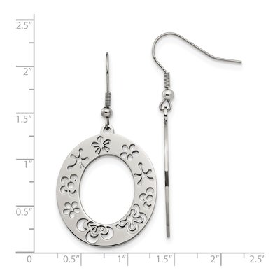 Stainless Steel Flower Cut Out Dangle Earrings – view 5