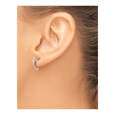Stainless Steel 13mm IP Crystal Hoop Earrings – view 4