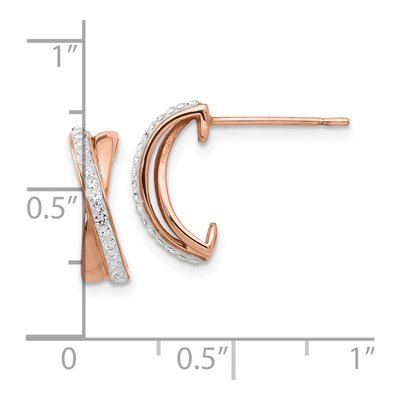 Stainless Steel 13mm IP Crystal Hoop Earrings – view 5