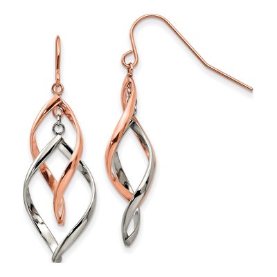 Stainless Steel IP Dangle Earrings