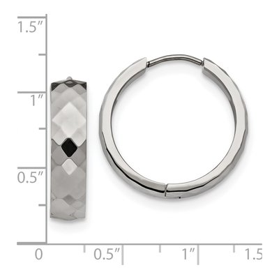 Stainless Steel 24mm Huggie Hoop Earrings – view 5