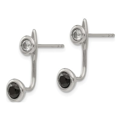 Stainless Steel CZ Dangle Earrings – view 3