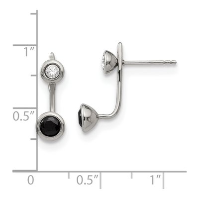 Stainless Steel CZ Dangle Earrings – view 5