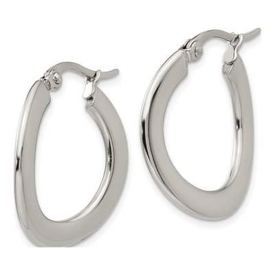 Stainless Steel 25mm Curved Hoop Earrings – view 3
