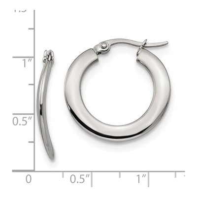 Stainless Steel 25mm Curved Hoop Earrings – view 5