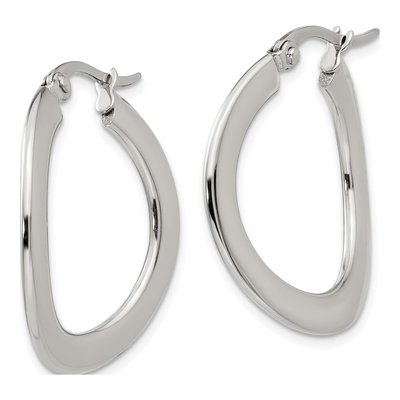 Stainless Steel 28mm Curved Hoop Earrings – view 3