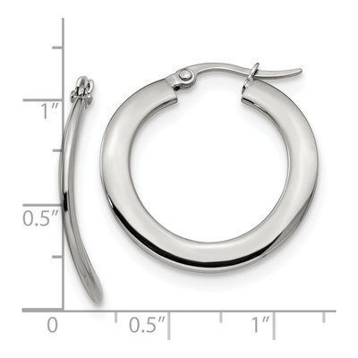 Stainless Steel 28mm Curved Hoop Earrings – view 5