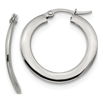 Stainless Steel 28mm Curved Hoop Earrings