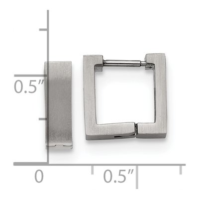 Stainless Steel 11mm Square Huggie Hoop Earrings – view 5