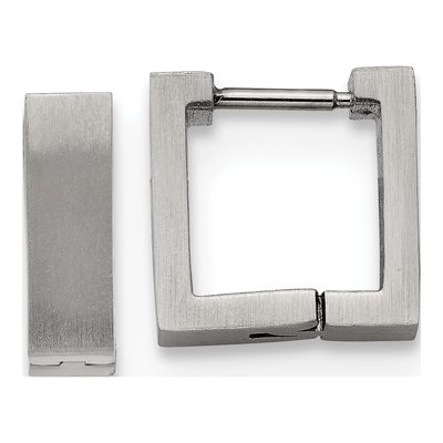 Stainless Steel 11mm Square Huggie Hoop Earrings