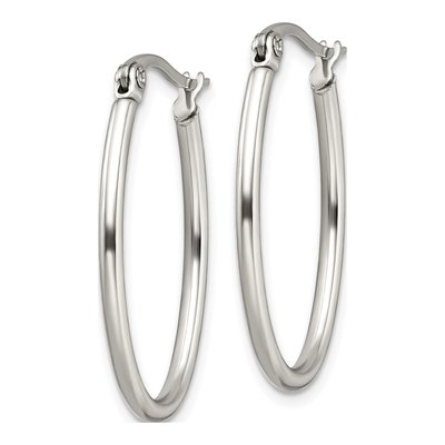 Stainless Steel 26mm Oval Hoop Earrings – view 5