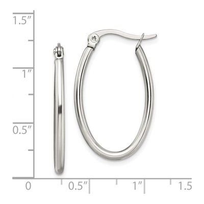 Stainless Steel 26mm Oval Hoop Earrings – view 7
