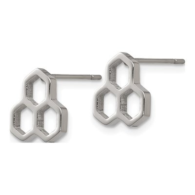 Chisel Stainless Steel Honeycomb Post Earrings – view 3