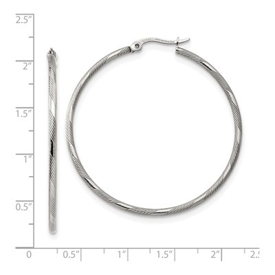 Stainless Steel 40mm Hoop Earrings – view 5