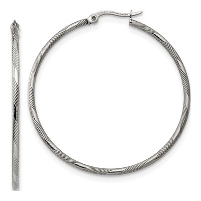 Stainless Steel 40mm Hoop Earrings