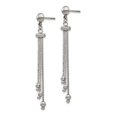 Stainless Steel Beaded Dangle Earrings – view 3